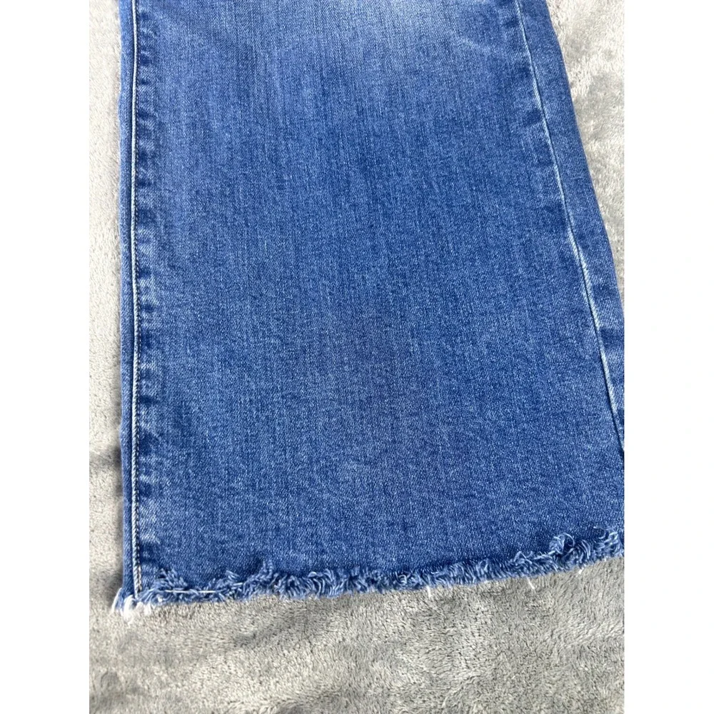 AG Adriano Goldschmied Saige Wide Leg Crop Jean 27 Mid Rise Raw Hem Medium Wash - Picture 2 of 11